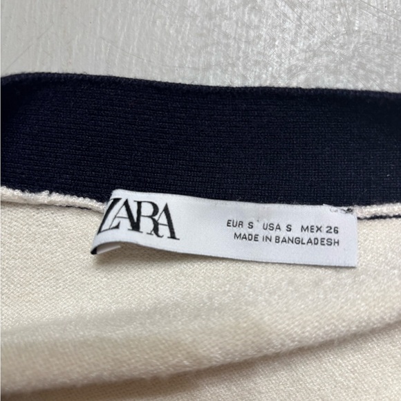 ZARA Cream and Black Cardigan Sweater S - Picture 8 of 10